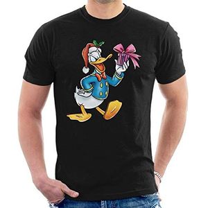 Disney Kerst Donald Duck Holding Present mannen T-Shirt