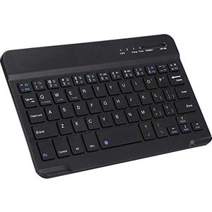 Bluetooth-toetsenbord, 7-8 Inch Slank Licht Aluminium Draadloos Bluetooth-toetsenbord voor voor Android en OS - Zwart