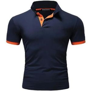 LQHYDMS T-shirts Mannen Mannen Shirt Tennis Shirt Dot Grafische Plus Size Print Korte Mouw Dagelijkse Tops Basic Streetwear Golf Shirt Kraag Business, Na Blauw Oranje, L