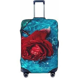 EVANEM Reizen Bagage Cover Dubbelzijdige Koffer Cover Voor Man Vrouw Rode Rose In Water Wasbare Koffer Protector Bagage Protector Voor Reizen Volwassen, Zwart, X-Large