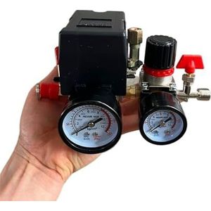 Luchtcompressor drukschakelaar met ventielregelaars manometer 90-120 psi 4-poorts veiligheidsventiel luchtcompressor onderdelen