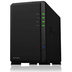 Synology - DS218play - Netwerkopslag - 2 Bay - Desktop NAS Enclosure - 4K-videotranscodering