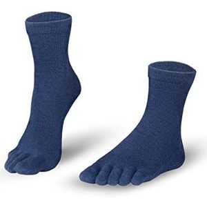 Knitido Lange teensokken Cotton & Merino Melange van katoen en Merino, Night Blue (008), 43-46 EU