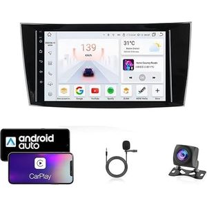 Android 13 Dubbel Din Auto Stereo Touchscreen Auto Stereo Voor Benz W211 G-W463 CLK-W209 CLS-W219 2001-2010 Met Bluetooth GPS Navigatie WiFi FM Radio USB/SWC/Plug en Play Ondersteuning Carplay&Android