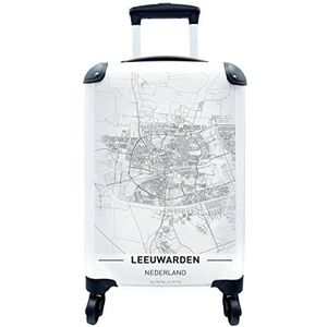 MuchoWow® Koffer - Stadskaart Leeuwarden - Past binnen 55x40x20 cm en 55x35x25 cm - Handbagage - Trolley - Fotokoffer - Cabin Size - Print