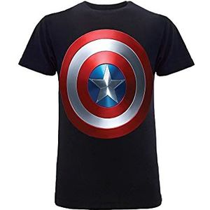 Marvel T-Shirt Captain America Original Avengers Shield (M Volwassenen), Blauw, M