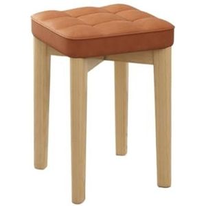Zitkruk Huishoudelijke krukken Huishoudelijke eenvoudige vierkante krukken Zacht verpakte eettafels en stoelen Creatieve ronde krukken Schoenenwisselkrukje (Color : Orange, Size : B)