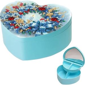 Krans DIY Diamond Painting hartvormige juwelendoos decoratieve opbergdoos