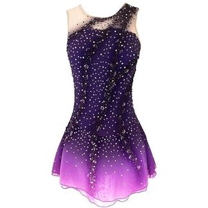 Nnnydjy Professionele Kunstschaatsjurken Voor Meisjes Exquise Artistieke Ijsschaatswedstrijdrok Mouwloze Ballet Gymnastiek Leotards Ritmische Dansoutfit,E,11_13Years