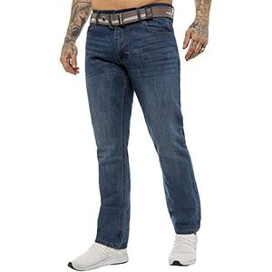 989Zé Enzo herenbroeken Classic Fit werkbroek jeans met een riem EZ399 BLAUW 40W / 30L