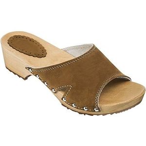 ESTRO Houten Damesschoenen Dames Muil Keuken Houten Klompen voor Vrouwen Houten Rubberen Veiligheidsklompen CDL01 (35, CDL04 Beige)