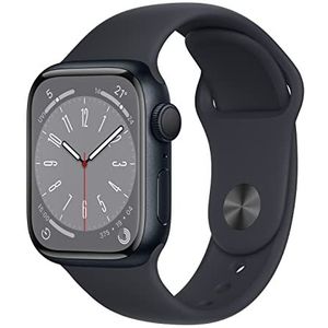 Apple Watch Series 8 (GPS, 41MM) - Kast van Middernacht Aluminium met Middernacht Sportbandje (Refurbished)