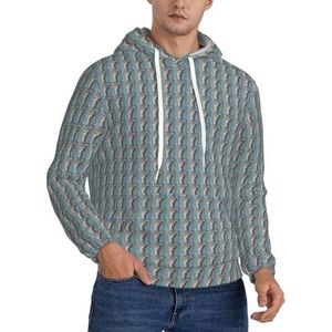 GUOLGP I Love Alpaca's Print Mannen Hooded Pullover Mode Zacht Comfortabel Voor Winter Casual Dagelijks Dragen, Zwart, XS
