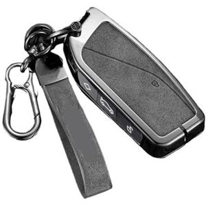 Sleutelbehuizing Zinklegering + Leer Slimme Afstandsbediening Autosleutel Case Cover Fob Sleutelhanger Voor BMW G07 LCI 740Li 735i X7 X1 U11 I7 IX XM 2023 2024 7 Serie Autosleutelhoesje(Brown ring)