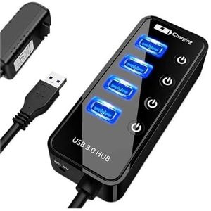 USB HUB 3.0 4-poorts Smartphone-oplader Multi-computer PC Notebook-laptopaccessoires Met Voedingsadapter Snel Veilig