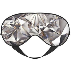 FZGGWYHL Glitter Abstracte Diamant Kristal Patroon Gedrukt Zacht Oogmasker Slaap Aid Oogmasker Reizen Slaap Oogmasker