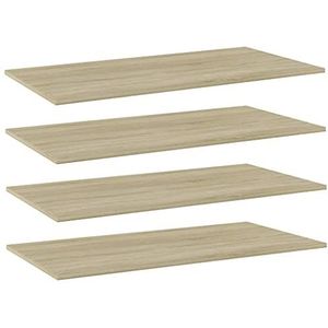 CBLDF Boekenplank Planken 4 stuks Sonoma Eiken 80x20x1,5 cm Engineered Wood