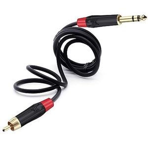 MICHENGS Evenwichtige 6,35 mm stereo jack plug naar RCA-stekker, microfoonkabel, 1 m, 1,5 m, 2 m, 3 m, 5 m, 8 m, 10 m, 1 stuk (kleur: rood rood, maat: 0,5 m)
