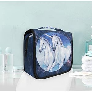 Hangende opvouwbare toilettas ruimte paard make-up reizen organizer tassen tas voor vrouwen meisjes badkamer