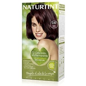 NATURTINT Biobased, Ammoniavrije kleuring, 3,60 Kersenzwart, 100% grijsdekking, Plantaardige ingrediënten, Natuurlijke en langhoudende kleur, 170 ml