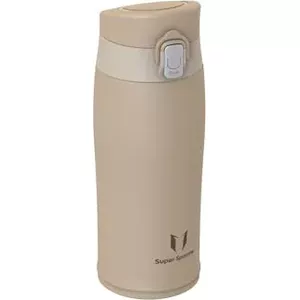 MAMEIDO Roestvrij staal Drinkfles 500 ml, lekvrije Thermofles, waterfles BPA -vrij, geïsoleerde fles, drinkfles roestvrij staal koffie & thee (Oak Wood Gold