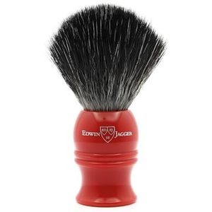 Edwin Jagger 1EJ331SYN Klassieke Zwarte Scheerkwast Van Synthetische Vezels Eco-Vriendelijk Vegan Exfoliërende Scheerkwast Voor Scheercrème Of Scheerzeep Voor Mannen En Vrouwen