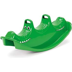 Dantoy 3 Persons Rocker and Seesaw, Durable Plastic with 3 Seats and Made in Denmark – Green Crocodile