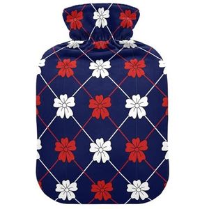 LI ZHI XIN PVC warmwaterkruik met fluwelen deksel 1L 2L kleine middelgrote mooie bloempatroon