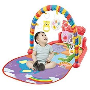 Baby Piano Gym, 29.9inch Baby Speelmat met Muziek en Verlichting, ABS Vroege Ontwikkeling Activiteit Baby Speelmat Speelgoed Cadeau voor baby's, Duurzame Activiteit Gym met Rammelaar en Spiegel voor T