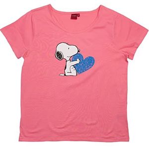 The Peanuts T-shirt voor dames - Snoopy Shirt Top Vrouwen Top Korte Mouwen Roze, roze, L