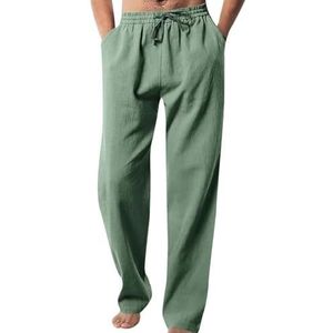 Lange Broek For Heren Casual Effen Joggingbroek Zomer Regular Fit Vrijetijdsbroek Lichtgewicht Zomerbroek Baggy Sportbroek M-3XL(Color:Green,Size:XL)