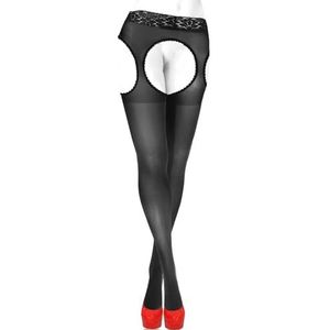 Sesto Senso Dames Sexy Jarretelkousen 15 Den Panty Kousenriem Strapkousen met Jarretelgordel Zwart 2 Black