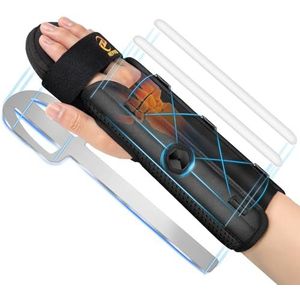 NEVVIS Polssteun met verstelbare knoop en afneembare polsspalk, voor het verlichten van tendinitis, artritis, beroertepijn, enz., voor beide handen (L/XL)