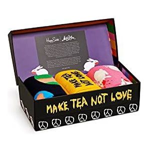 Happy Socks Monty Python Gift Set, Kleurrijke en Leuke, Sokken voor Dames en Heren, Blauw-Geel-Zwart-Roze-Wit 3 paar (36-40)