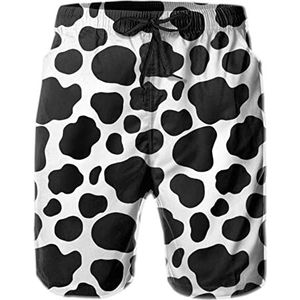 208 Cows Spotted Print Surfen Beach Shorts voor heren, zomer, strandshort met mesh voering, zwemkleding Boardshort, Mens Board Shorts 2292, M