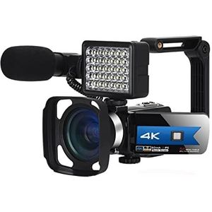 Videocamera Camcorder Video Camcorder 4K WiFi Vlogging Camera Night Vision 5 6MP Schoonheidslicht touchscreen vlogging for webcamcamera Multifunctionele vlogcamera(16GB SD Card,K1 Blue Camera Kit)