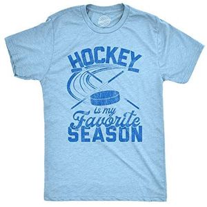 Mens Hockey Is My Favorite Season Tshirt Funny Winter Canada Sports Novelty Tee (Heather Light Blue) - XXL