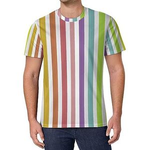 Gekleurde Regenboog Strepen Mannen Korte Mouw T-shirt Causale Ronde Hals Tee Mode Zomer Tops
