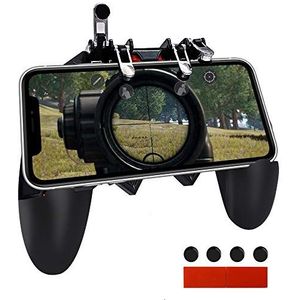 Ozkak mobiele game controller gamepad vereenvoudigde gamecontroller draagbare joystick 6 vingers L1R1 universeel voor smartphone met breedte van 7 tot 9,5 cm
