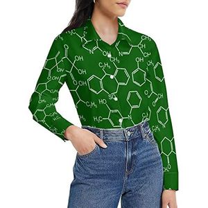 Chemistry Science damesshirt met lange mouwen en knoopsluiting, casual werkshirts, tops, M