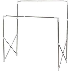 Iris Ohyama, Kleerhanger, 2 planken, capaciteit tot 20 kg, verstelbaar 97/150 x 66 x 122/160 cm, binnen of buiten - SMH-150R - Wit