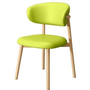 Maaltijd Stoelen Eetkamerstoelen, PU lederen accentstoel, gestoffeerde keuken- en eetkamerstoelen, Mid Century moderne eetkamerstoelen met gebogen rugleuning for woonkamer, 1PC(Light Green)