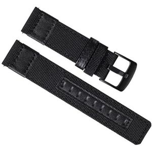 dayeer Quick Release canvas nylon en lederen horlogeband voor Diesel heren horlogeband polsriem (Color : Black, Size : 24mm)
