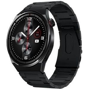 22 mm titanium metalen band geschikt for Huawei Watch 3/GT3 Pro lichte roestvrijstalen polsband geschikt for Samsung Watch 3/S3/Amazfit GTR/Stratos (Color : Black, Size : 22mm width strap)