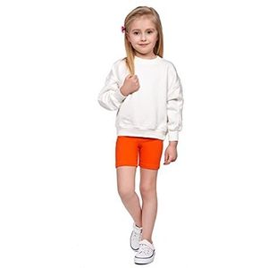 SOFTSAIL Korte fietslegging voor meisjes, katoen, sport, dans, gymnastiek, ademend, comfortabel en rekbaar, Oranje, 9-10 Jaar