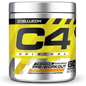 Pre-workout Powder C4 Original Orange Burst | Pre-workout Energy Drink Supplement | 150 mg Cafeïne + Bèta-alanine + Creatine-monohydraat | 60 Doseringen