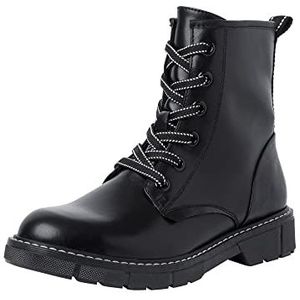 MARCO TOZZI dames 2-25282-41 Boot Flat, Black (Black/White), 38 EU