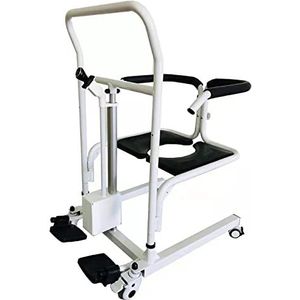 Patiëntenlift Elektrische Patiëntenlift Rolstoel Draagbare Patiënt Lift Hulp Douchestoel met 180 ° Split Seat Full Body Waterdicht Nachtkastje Commode Stoel Nachtkastje Commode Stoel voor Ouderen Ha