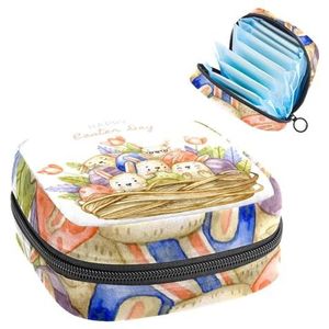 Opbergtas voor maandverband, menstruatiekit tas voor school, menstruatiecup zakje, maandverband organizertas, aquarel paasmand