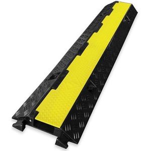 Floordirekt - Kabelbrug Etna - Zwart Geel - Weerbestendige Kabelbescherming - 1 Kanaal - Opklapbaar